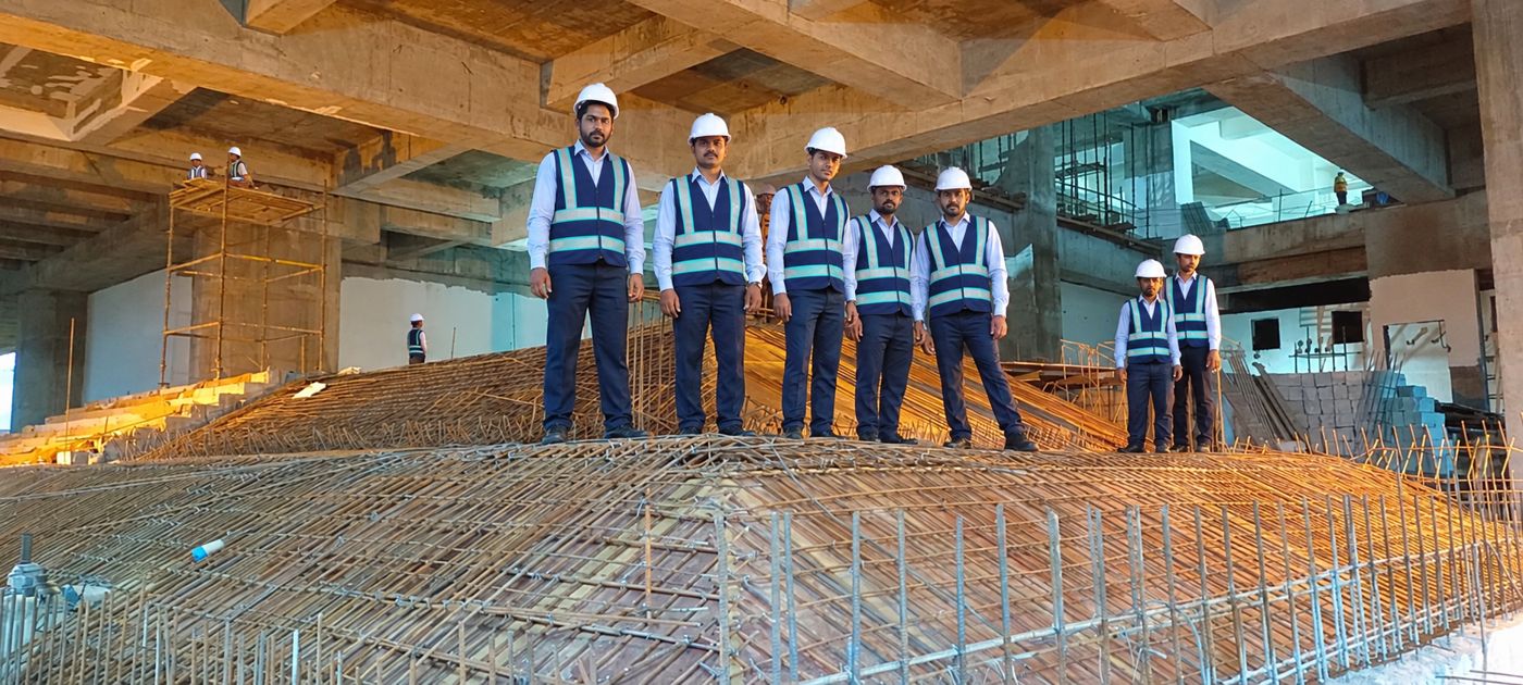 Kripalu Astra Projects site team on a reinforcement deck